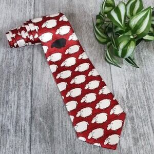 Designs by A. Rogers Black Sheep Red White Black Men’s Necktie